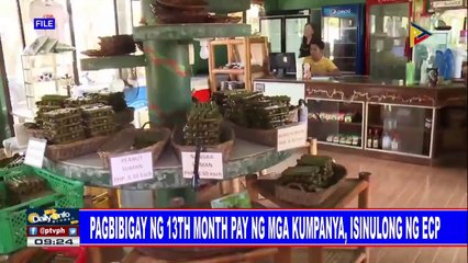 Pagbibigay ng 13th month pay ng mga kumpanya, isinulong ng ECP