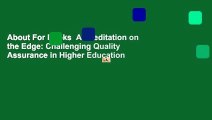 About For Books  Accreditation on the Edge: Challenging Quality Assurance in Higher Education