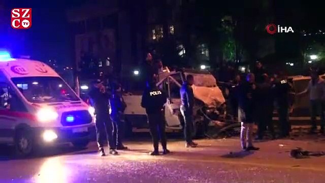 Başkent’te otobüse arkadan çarpan kamyonetin sürücüsü öldü