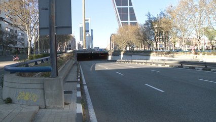 El coronavirus vacía el Paseo de la Castellana de Madrid