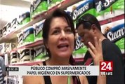 Público compró masivamente papel higiénico en supermercados por coronavirus