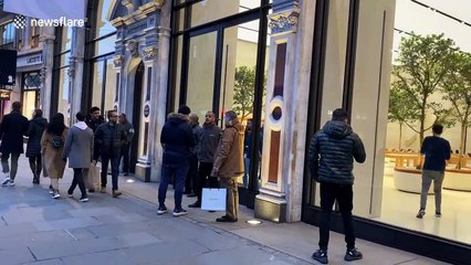 London's flagship Apple store on Regent Street seen closed as CEO Tim Cook announces ALL stores outside China to shut