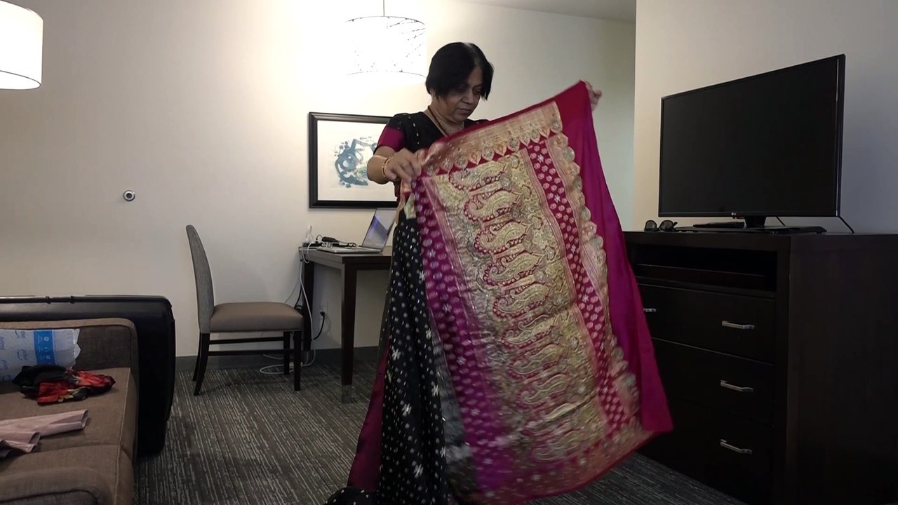 BDMV-118 Aruna Sharma Benarasi Black Sari Suite C202 Homewood Suites Hilton 4* Tukwila Seattle WA Feb 13,2020