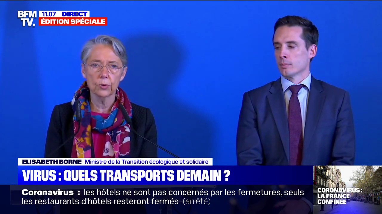 Coronavirus: "Pas d'arrêt brutal et complet" des transports, selon Elisabeth Borne