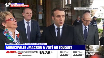 Emmanuel Macron: "On va continuer à aller faire ses courses, donc était légitime de pouvoir sortir pour aller voter"