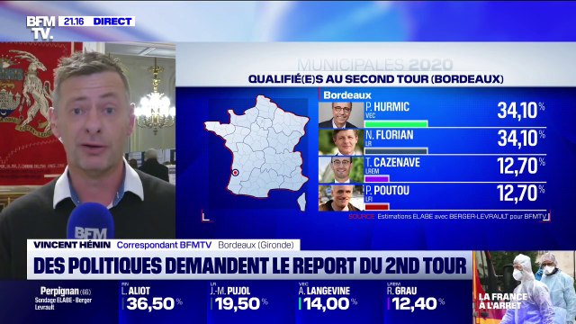 Municipales: Pierre Hurmic (EELV) et Nicolas Florian (LR) arrivent en tête au coude à coude à Bordeaux