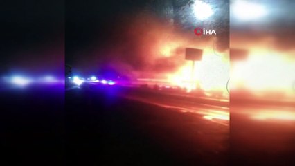 Benzinliğin yanındaki bahçe alev alev yandı...Ekipler alevlerin benzinlik deposuna sıçramaması için seferber oldu