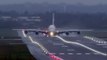 Atterrissage d'un avion A380 de travers en pleine tempête !