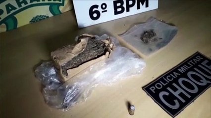 Tải video: Choque detém jovem com porções de maconha e munição calibre 380 no Periolo