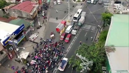 Bird's eye view of San Pedro-Muntinlupa border showing traffic situation