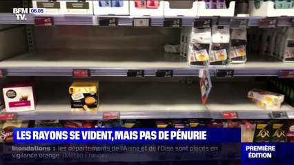 Les rayons se vident, mais il n'y a pas de pénurie