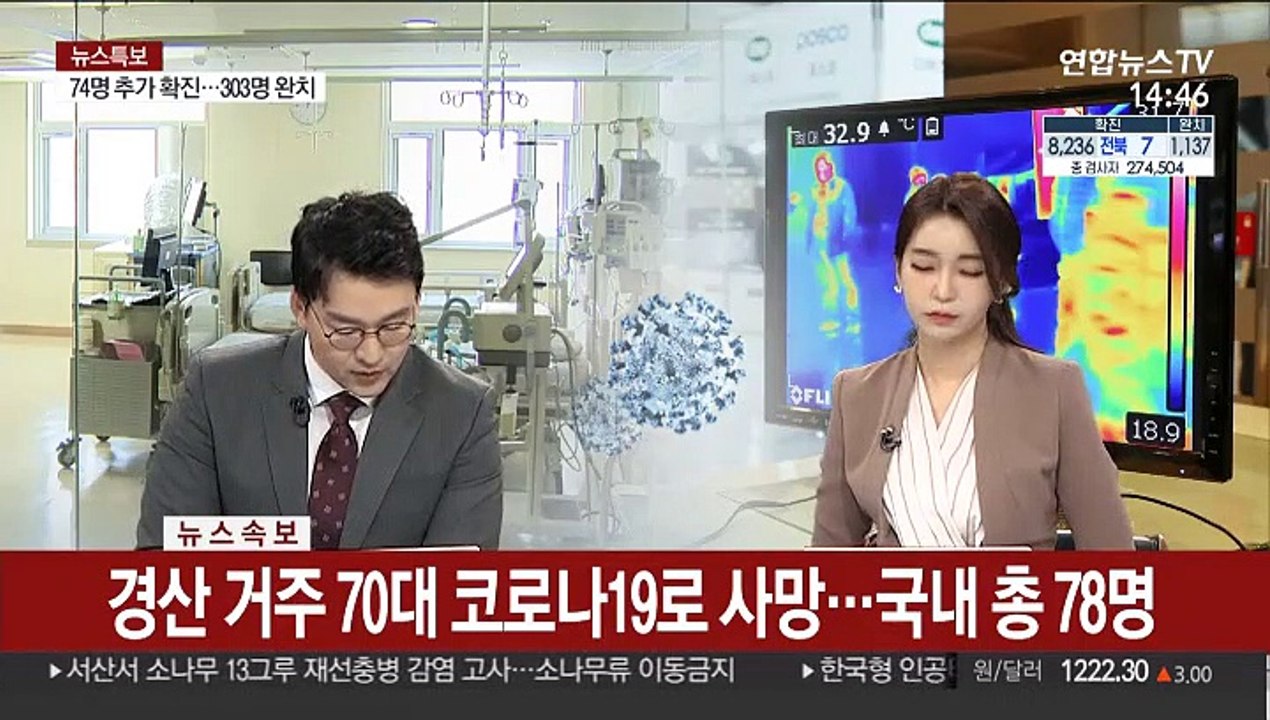 [속보] 경산 거주 70대 코로나19로 사망…국내 총 78명