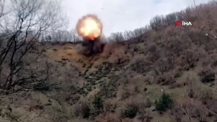 Ele geçirilen mühimmatlar böyle imha edildi