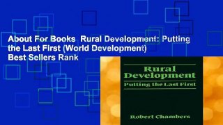 About For Books  Rural Development: Putting the Last First (World Development)  Best Sellers Rank