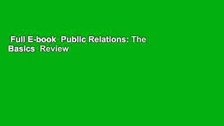 Full E-book  Public Relations: The Basics  Review