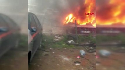 BURSA-Tamirciye getirilen otomobil alev alev yandı