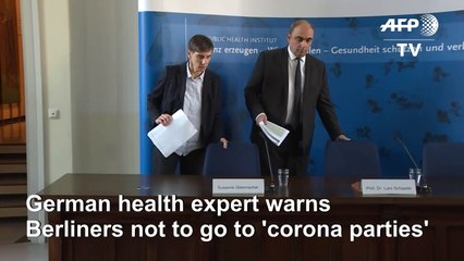 German expert warns against 'corona parties'