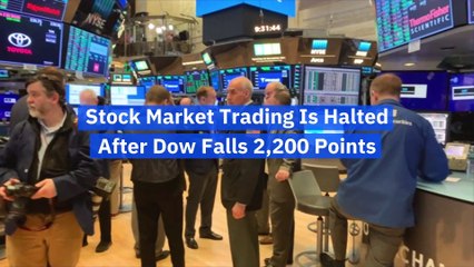 Stock Market Trading Is Halted After Dow Falls 2,200 Points