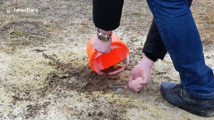 Youtuber tests the strength of military and construction helmets using firecrackers... and only one survives