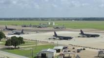 Footage B-1,B-2,B-52 Fly Together in a Massive Show of air Force