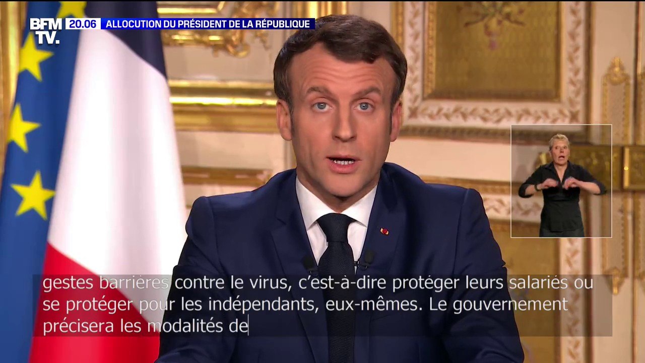 "Seuls doivent demeurer les trajets nécessaires" déclare Emmanuel Macron aux Français qui demande aux entreprises d'organiser le télétravail