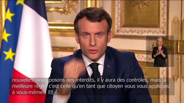 Emmanuel Macron: Nous sommes en guerre ! Pour 15 jours, les réunions amicales et familiales seront interdites. Seuls les trajets nécessaires sont autorisés. Le second tour des municipales est reporté