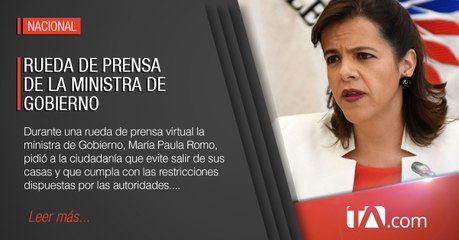 Ministra de Gobierno pide a la ciudadanía evitar salir de sus casas