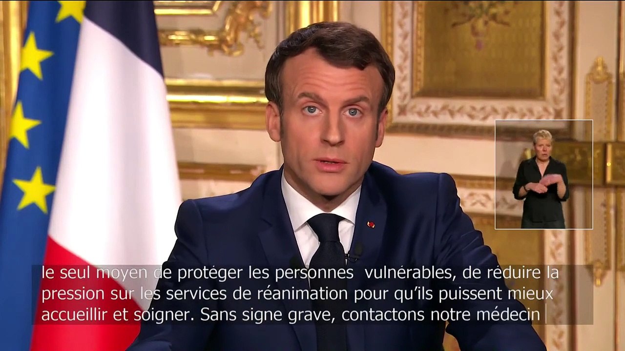 Macron, dans son discours du 16 mars, annonce la restriction obligatoire des déplacements