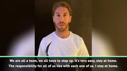 Скачать видео: Sergio Ramos urges Real Madrid fans to stay at home