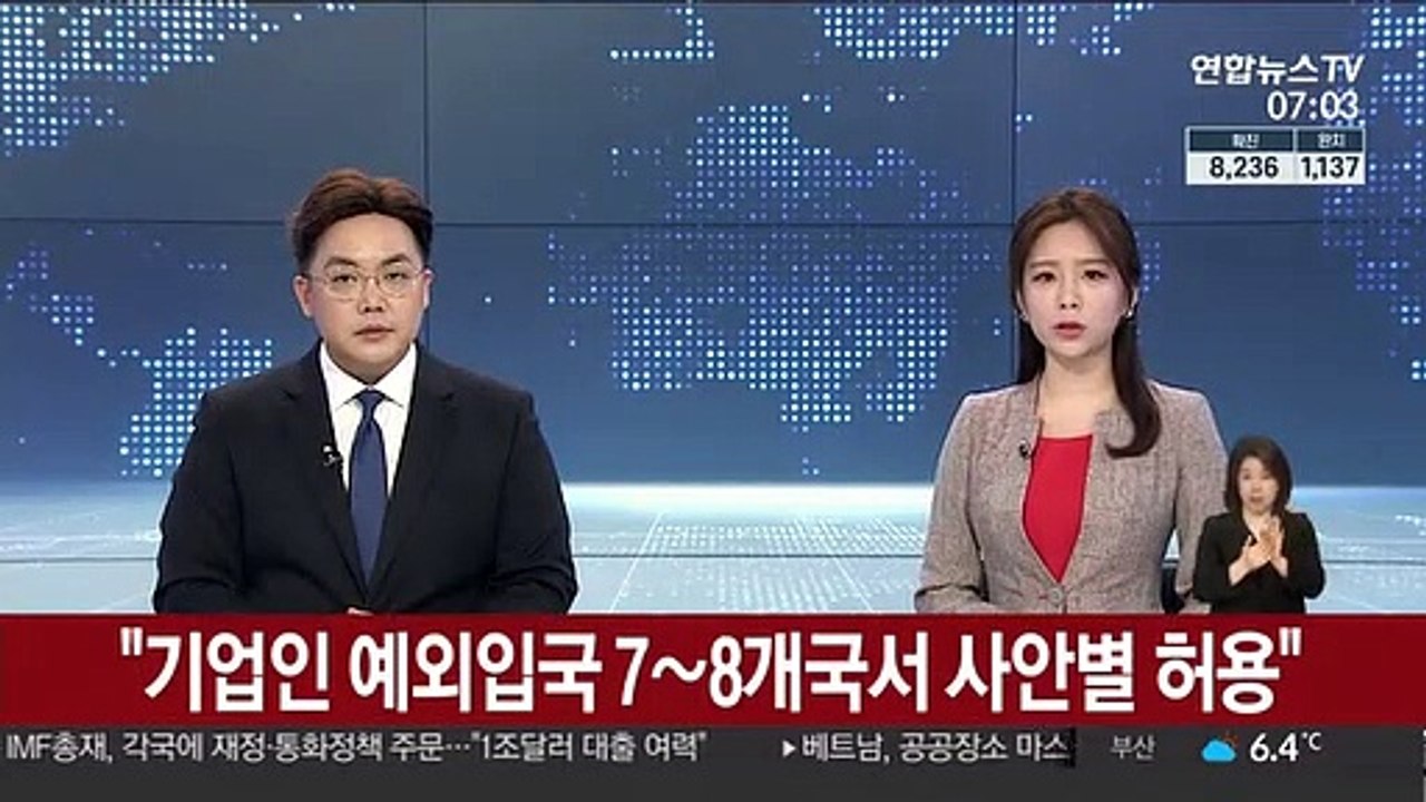 "기업인 예외입국 7∼8개국서 사안별 허용"