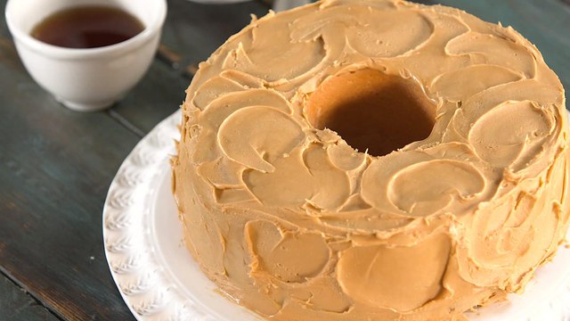 Caramel-Frosted Pound Cake