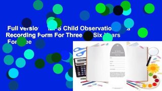 Full version  AEPS Child Observation Data Recording Form For Three To Six Years  For Free