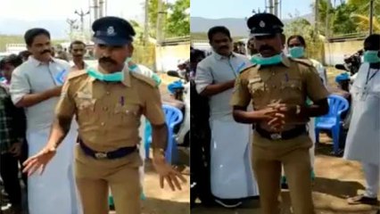 கொரோனாவிற்கு எதிராக கம்பம் போலீசாரின் மிமிக்ரி மூலம் நூதன விழிப்புணர்வு - வீடியோ