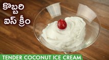 Tender Coconut Ice Cream Recipe In Telugu | కొబ్బరి ఐస్ క్రీం | Homemade Coconut Ice Cream