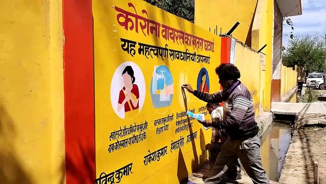 कैराना: कोरोना वायरस के प्रति जागरूकता फैलाने के लिए नगरपालिका ने दीवारों पर कराई पेंटिंग