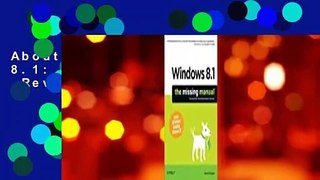 About For Books  Windows 8.1: The Missing Manual  Review