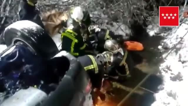 Un conductor herido tras salirse de la vía en Madrid