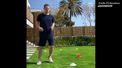 Même à la maison, Ter Stegen et Firpo ne blaguent pas avec l'entraînement