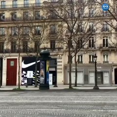 Paris'in Ünlü Champs Elysees Caddesi Boşaldı