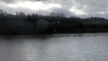 Plumes of smoke billow from scene of fire at Sunderland riverside