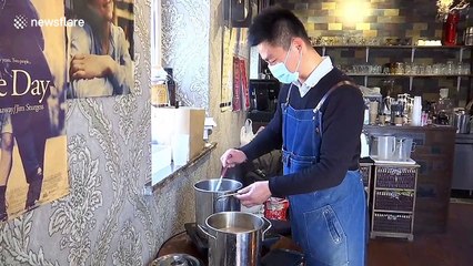 Chinese cafe sells five-litre bottles of bubble tea to attract customers after reopening