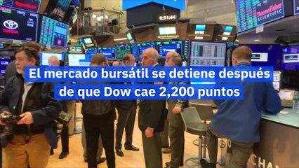 El mercado bursátil se detiene después de que Dow cae 2,200 puntos