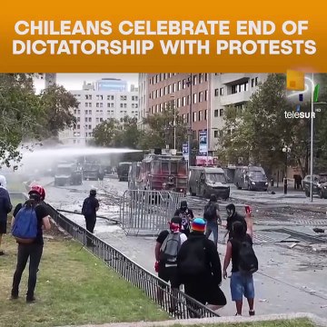 Chileans Celebrate End Of Dictatorship With Protests