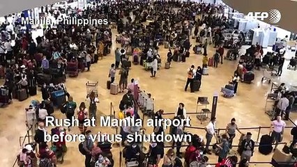 Passengers rush to Manila airport ahead of planned virus shutdown