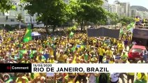 تظاهرات حامیان بولسونارو در سایه ترس از شیوع ویروس‌کرونا در برزیل