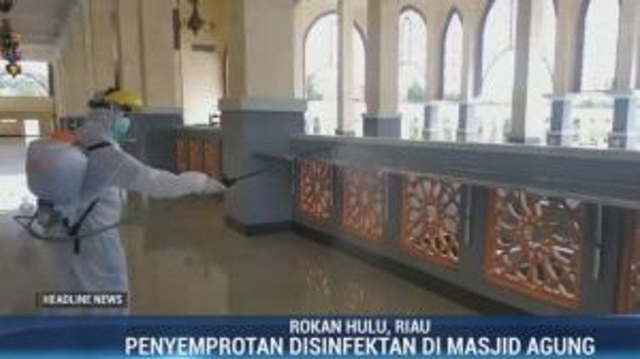 Cegah Virus Corona, Ruang Publik di Rokan Hulu Disemprot Disinfektan