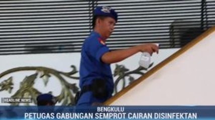 Bandara Fatmawati Soekarno Disemprot Disinfektan