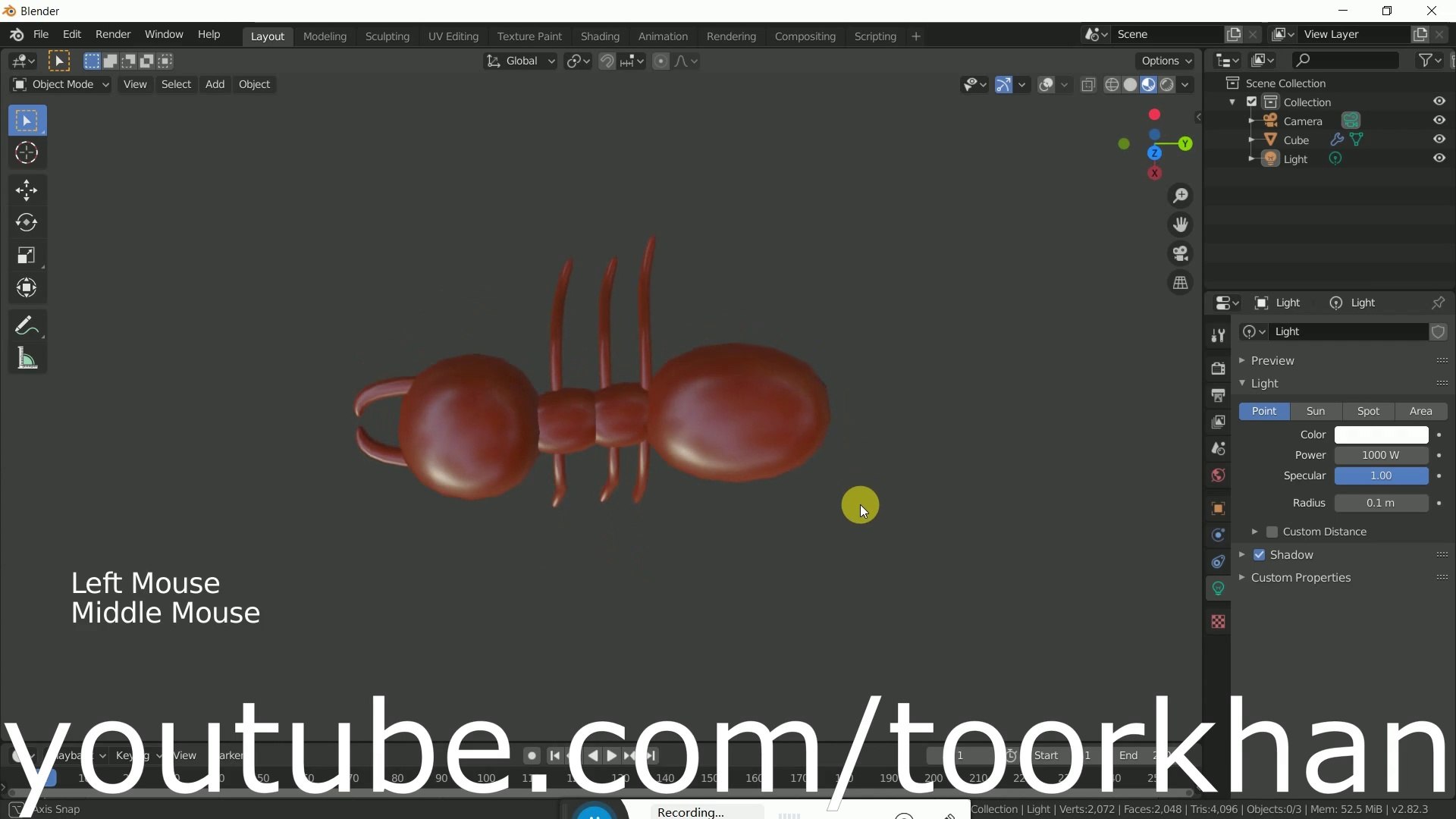 ⁣blender tutorial, ant modeling, eevee ant tutorial, by toorkhan