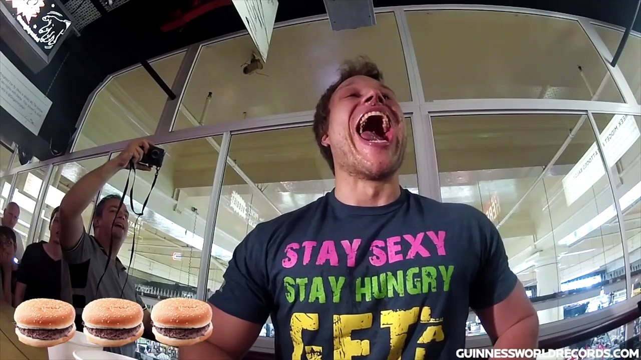 Most burgers eaten in one minute - Guinness World Records