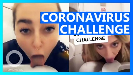 Girl licks toilet seat in Coronavirus Challenge